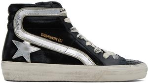 Эксклюзивные черные кроссовки Slide от SSENSE Golden Goose
