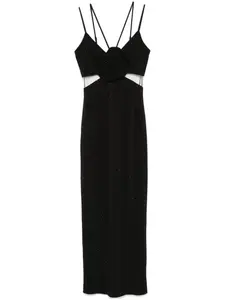 Вечернее платье с цветочной аппликацией NISSA, черный