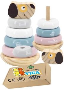 ДЕРЕВЯННАЯ ПИРАМИДА Развивающая сортер для собак для младенцев, детей 2-3 лет Viga 24м+ monstessori PakaNiemowlaka