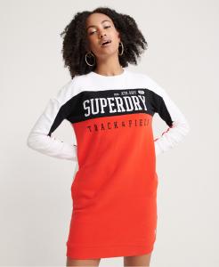 Спортивное платье со вставками и длинными рукавами Superdry, красный
