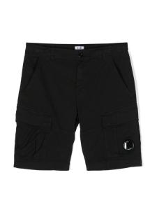 C.P. Company Kids шорты карго с декором Lens, черный