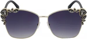 Квадратные солнцезащитные очки с металлической оправой и стразами для женщин, винтажный стиль, модные очки UV400, защита от ультрафиолета, модель 3394 Melrose, Grey