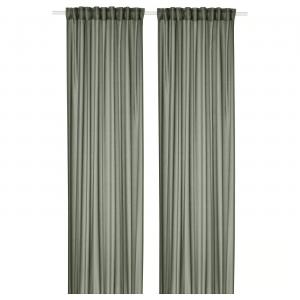 Прозрачные занавески Ikea Stenfrö, 2 предмета, 145x250 см, зеленый