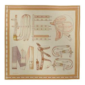 HERMES Кашемировая шаль из шелка тутового дерева, Natural Color/Beige