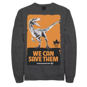 Мужская толстовка с плакатом «Мы можем спасти их» Jurassic World
