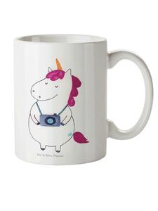 Детская кружка единорог фотограф без слов в белом цвете Mr. & Mrs. Panda