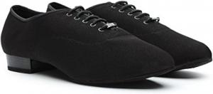 Мужские туфли для танцев Латина Сальса Танго Джаз Бальные Тренировочные Практика Кожа Ткань 302-1, черные, 6-14 Bd Dance