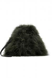 Yves Salomon Миниатюрный мешочек из перьев цвета хаки