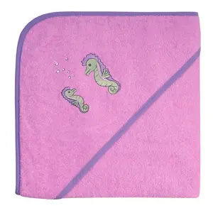 Полотенце с капюшоном Морской конек, с капюшоном, пригодное для стирки в машине и сушки в сушилке Wörner, светло-лиловый