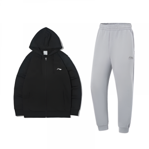 Li Ning Повседневная спортивная одежда унисекс Черный + Геологический серый