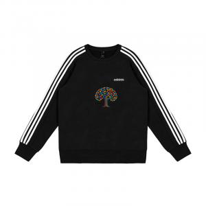 Adidas Свитшот мужской черный с круглым вырезом, умеренно свободный, обычный крой