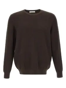 Свитер с круглым вырезом и ромбовидным узором DIKTAT, коричневый