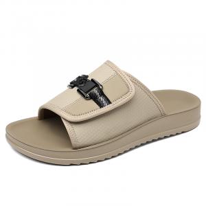 PAIBLOKS Резиновые кожаные слипоны с заплатками противоскользящие износостойкие мужские абрикос, цвет Apricot