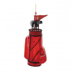 Елочная игрушка Melrose International Glass Сумка для гольфа, 12 штук, красный / черный