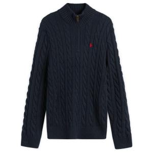 Джемпер крупной вязки с застежкой-молнией до середины груди Polo Ralph Lauren, hunter темно-синий