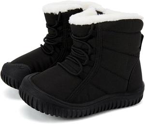Детские зимние ботинки BMCiTYBM для малышей, обувь для детей мальчиков и девочек с искусственным мехом для холодной погоды, K-Black