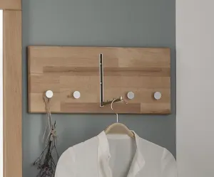 Вешалка для крючков для дома "Dura", изготовлена ​​из массива древесины, сертифицированного FSC, ширина 50 или 80 см Home affaire 50х22х4,6 см, цвет Buche