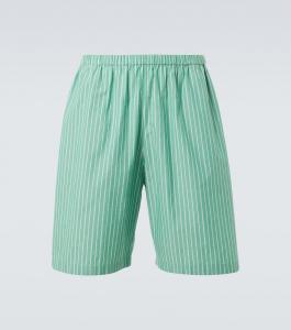 Шорты хлопковые полосатые Zindel The Row, Green W / White