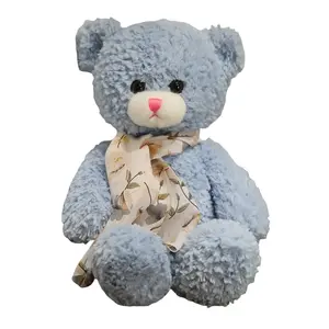 Плюшевая кукла мишка 36 см высота MENGGEGE, синий