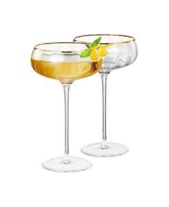 Набор из 2 винтажных ребристых бокалов Khen The Wine Savant, прозрачный