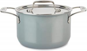 All-Clad FusionTec кастрюля с керамическим и стальным сердечником 6,6 л для индукции, духовки и гриля до 500°F, посуда, кухонная утварь, платиновый цвет