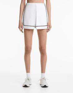 Юбка-брюки Oysho из мягкого модала с окантовкой нежно-бежевого цвета