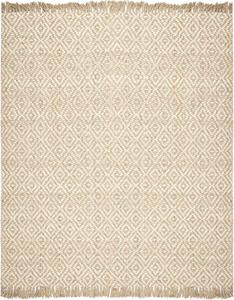 Ковер SAFAVIEH, 244 x 305 см, - коллекция Natural Fiber - большой - Natural & Ivory, ручной работы из джута, узор Diamond Trellis с бахромой, идеально для гостиной, спальни, столовой (NF450A)