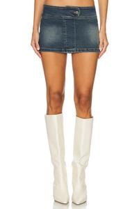 Микро мини юбка liberty Superdown, цвет dark wash