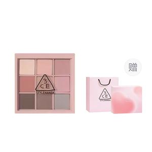 Тени для век Nine Square Grids, легко растушевываются, мерцающие, натуральные, для подчеркивания контуров глаз, в футляре и косметичке 3CE, #new neutrals freckle розовый+box+shopping bag