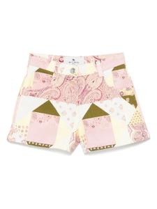 Шорты с принтом пэчворк ETRO KIDS, розовый