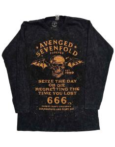 Футболка унисекс с длинными рукавами Seize The Day Dip Dye Avenged Sevenfold, черный