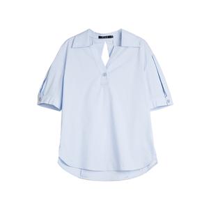 ELLE Рубашка Women's Blue Lapel Thin Others