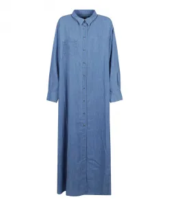 Длинное платье из синей джинсовой ткани 7 For All Mankind, синий