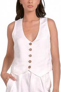 Белый топ-халтер с жилетом ELAN