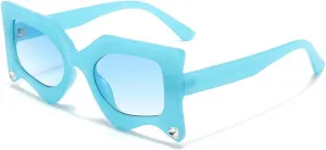 Солнцезащитные очки Melrose Oversized Square для женщин, большая оправа, роскошные, модные, конфетные цвета, солнцезащитные очки для женщин 18006, Light Blue