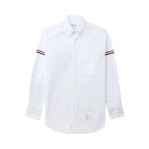 Рубашка Thom Browne Classic Long-Sleeve Button Down Point Shirt with GG Armband In Oxford 'White'