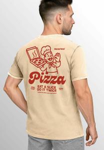 Футболка с принтом VINTAGE PIZZA BACK Neverless, бежевый