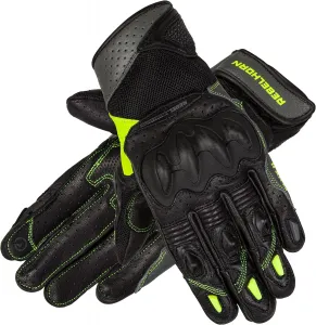 Мотоциклетные перчатки REBELHORN Flux II Lady из козьей кожи с вставками из SAS-TEC и суперткани, вентилируемые, с сенсорными накладками, Black / grey / fluorescent yellow