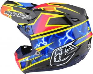 Шлем кроссовый Troy Lee Designs SE5 Carbon, черный / синий / желтый