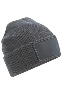 Шапка-бини со съемными нашивками Thinsulate Beechfield, серый