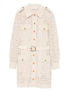 Мини-платье с поясом из цветочного кружева ZIMMERMANN, нейтральный