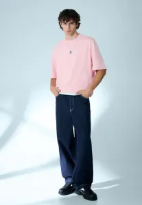 Свободная базовая футболка с коротким рукавом Bershka, Light Pink