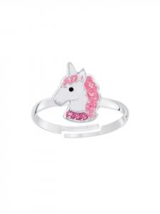 Alexander York Кольцо с единорогом и розовым кристаллом из серебра 925 пробы