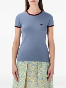 Футболка с нашивкой-логотипом Prada, синий