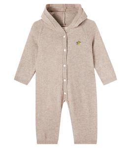 Детский комбинезон с капюшоном Mattou из смесовой шерсти Konges Sløjd, Light Brown