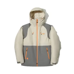 LiNing Унисекс пуховик овсяно-серый с графитовым оттенком, Oat Gray & Shadow Gray