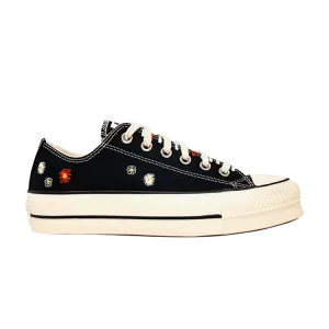 Кроссовки Converse Wmns Chuck Taylor All Star Lift Low 'Daisy Embroidery - Black', черный