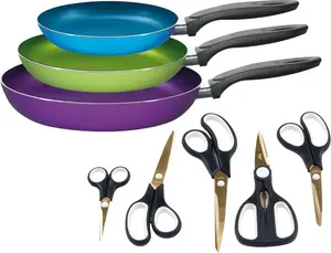 Набор сковород King с ножницами, 8 предметов