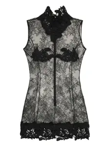 Мини-платье с высоким воротом BLUMARINE, черный