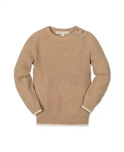Органический свитер с длинными рукавами и круглым вырезом на пуговицах для мальчиков и малышей Hope & Henry, коричневый